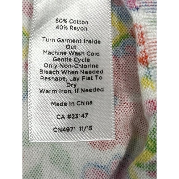 Talbots Cardigan Sweater 2X Floral Lightweight Geometric Floral Office Church - Picture 5 of 12